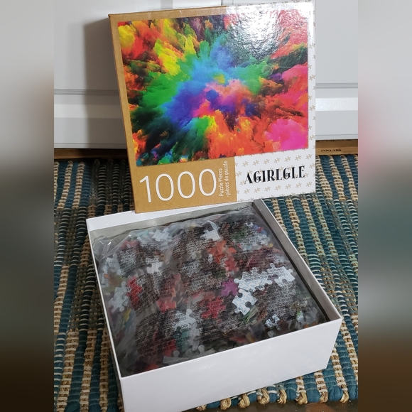 🦖1000 Piece Color Explosion Splatter Jigsaw Puzzle🦖 - Picture 3 of 3